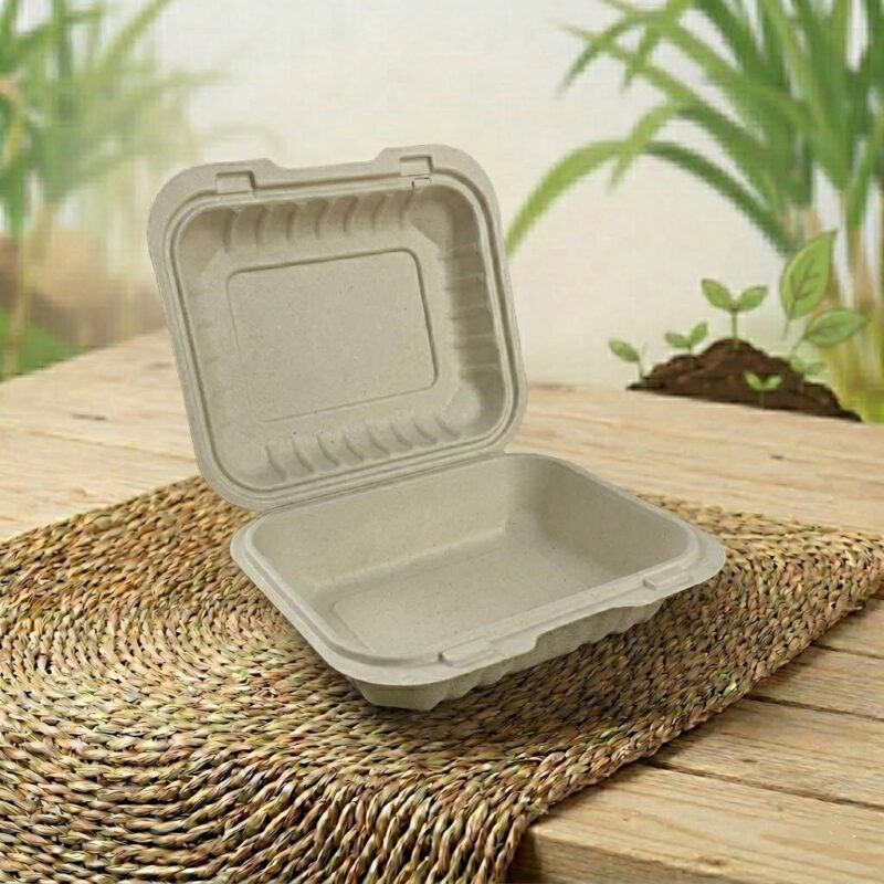 Portacomida P-1 biodegradable y compostable fabricado 100% de bagazo de caña